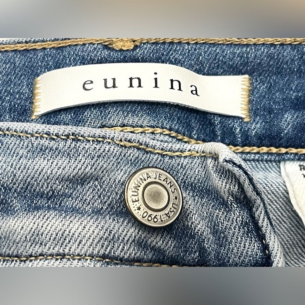 Eunina Light Blue Distressed Rocky High Rise Boyfriend Jeans Women’s Size 1 - Picture 11 of 16